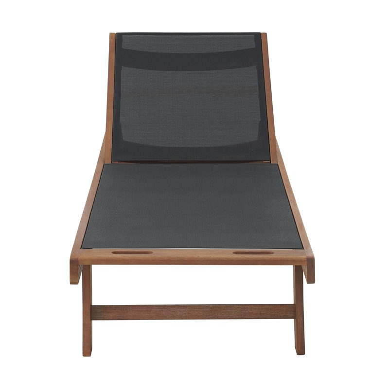 Chaise longue d'extérieur en bois d'eucalyptus Caspian
