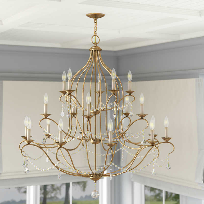Abdel-Rahman 20 - Light Dimmable Chandelier, Antique Gold Leaf