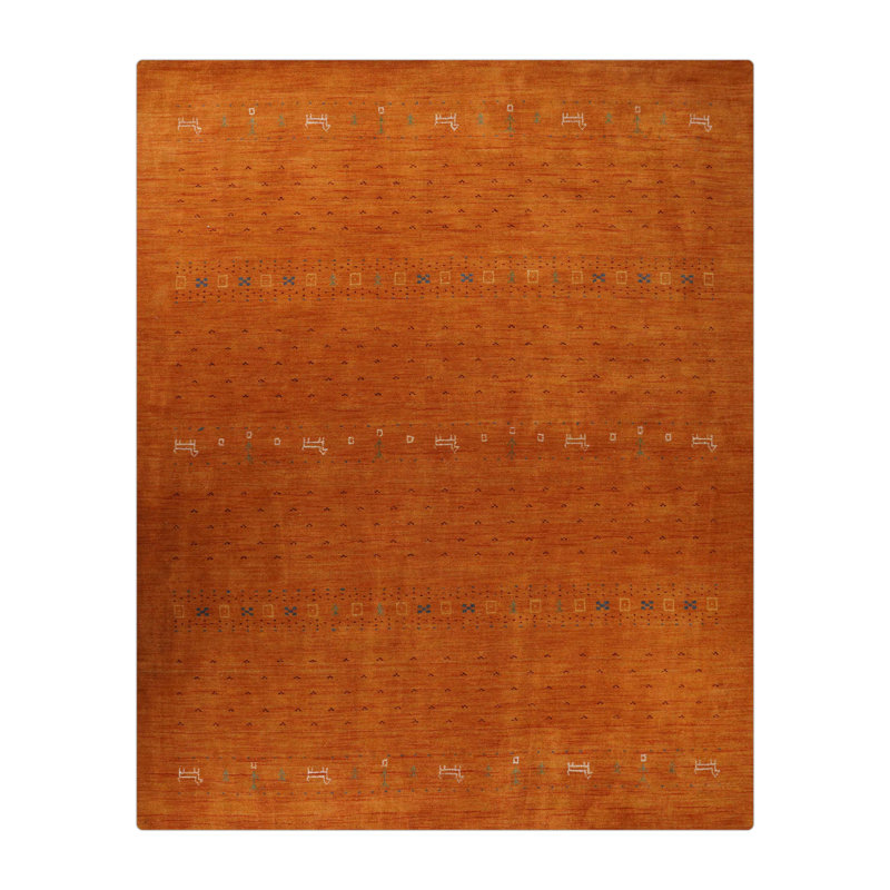 St Catherine Hand Knotted Loom Wool Eco-Friendly Area Rugs - 6'x6', Octagon, Orange Color, Contemporary Modern Design, High Pile Thick Handmade Anti Skid Area Rugs for Living Room, Bed Room