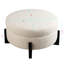 Rond élégant avec rangement, pieds rabattables en chêne, beige, design américain, rembourrage beige en fibre de carbone, siège à assise souple moyen, matériau principal