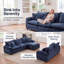 Canapé d'angle modulaire en forme de L de 118,5 po avec pouf, canapé rembourré 4 pièces avec sièges profonds et coussins de dossier amovibles-1079839392
