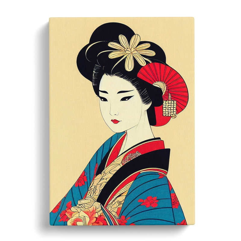 A Gorgeous Geisha - Wrapped Canvas Graphic Art, 50cm H x 35cm W x 3cm D