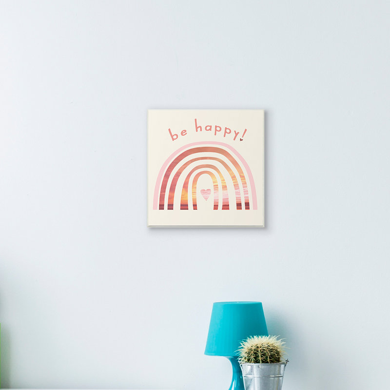 Be Be Expression, ton chaud, plage, arc-en-ciel, Bois naturel, H 12 po x l 12 po x P 0,5 po