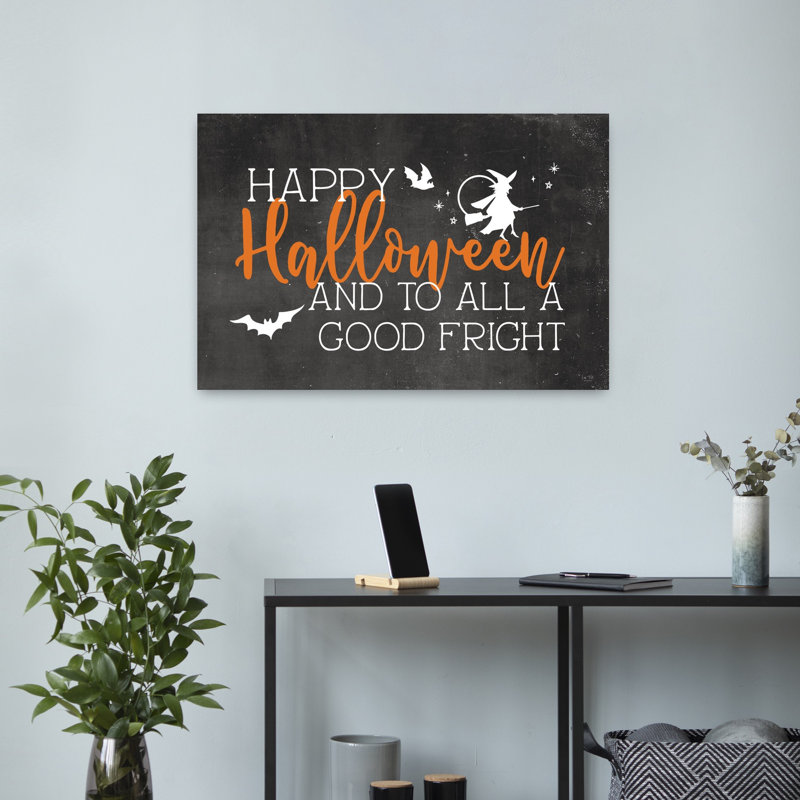 Happy Halloween, art contemporain de chauve-souris, H 16 po x l 24 po
