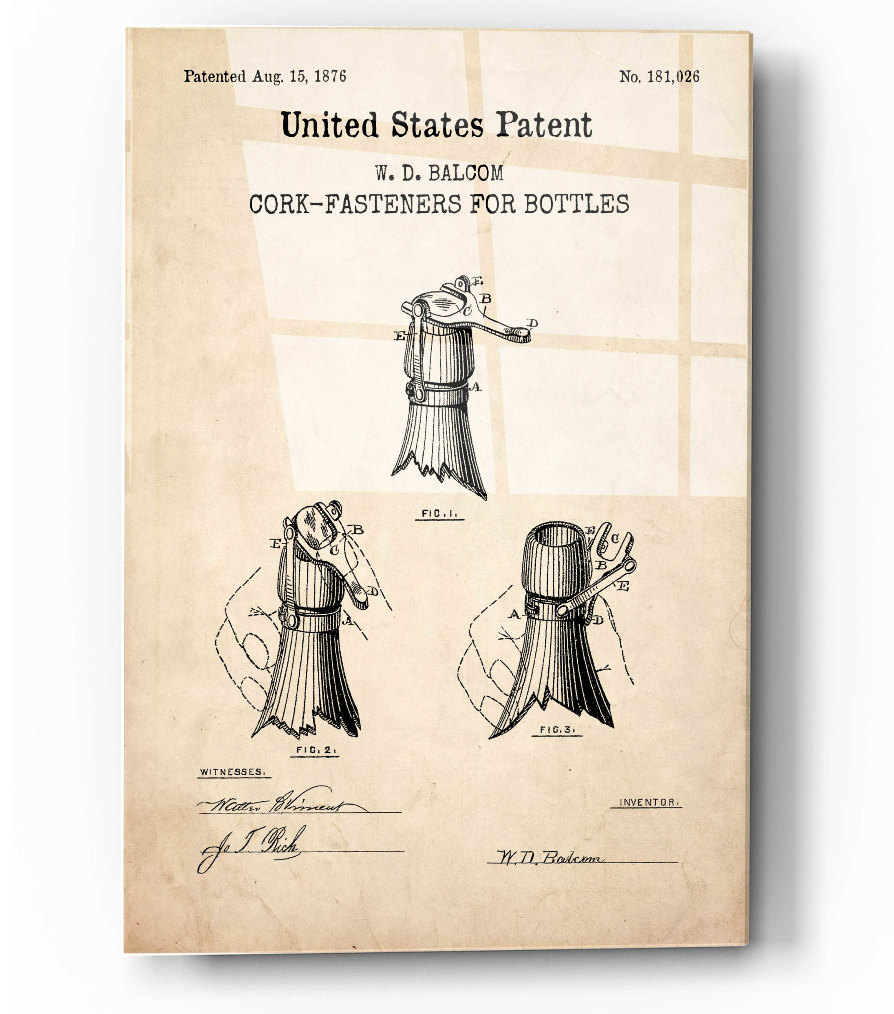 Williston " Cork Fastener Patent Parchment " on Plastic / Acrylic Wayfair