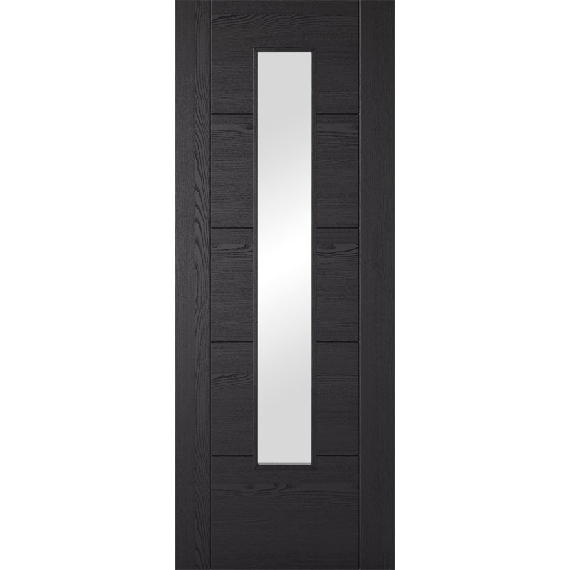 Vancouver Glazed Laminate Black Internal Door, 1981mm H x 762mm W x 35mm D