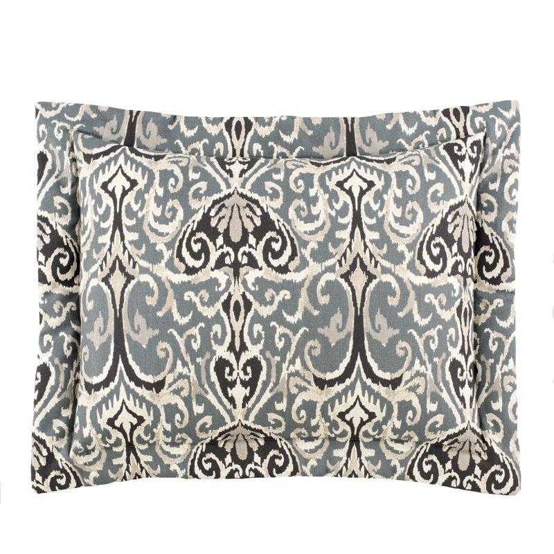 Standard Size Blue and White Cotton Embroidered Sham