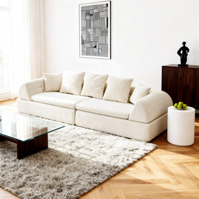 Canapé modulaire Cloud - Canapé de forme désossée avec repose-pieds et siège moelleux profond, aucun assemblage requis pour le salon