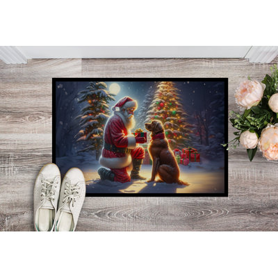 Paillasson Chesapeake Bay Retriever and Santa Claus