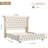 Ellaville Velvet Upholstered Platform Bed with Wingback Headboard and LED Wall Washer Lighting – Smart RGB Lighting via Remote & App-9274089-9274088