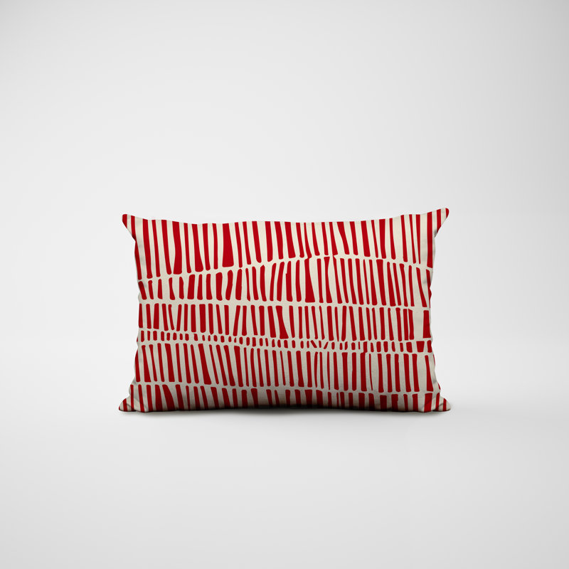 Housse et insert de coussin rectangulaire intérieur / extérieur en mélange de polyester / polyester Ikom, Rouge