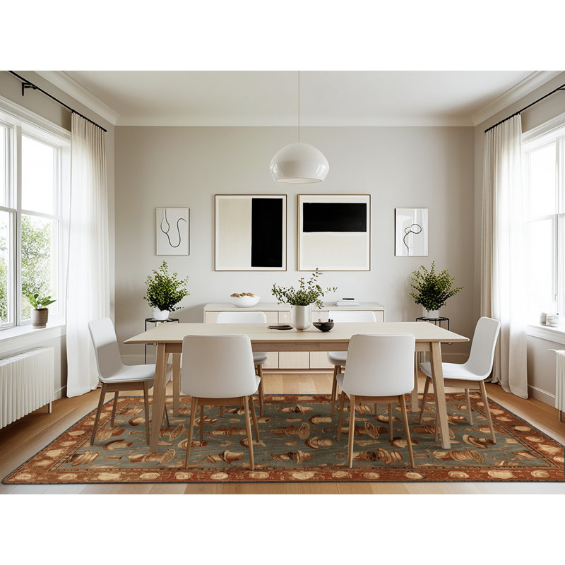Tapis brun français lavable à la machine, Rectangle 7 pi x 10 pi