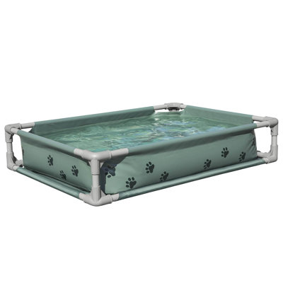Bestway Above Ground Pet Play Pool Green Steel and PVC Outdoor Dog Durable Use