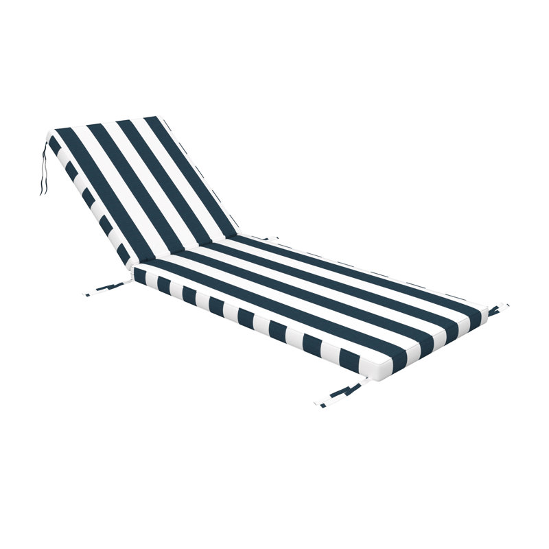 Outdoor Chaise Cushion With Sunbrella Fabric, 23" W x 75" D, Sunbrella® Refuge Indigo