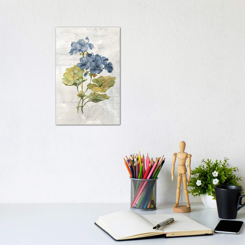 Blue Linen Geranium by Carol Robinson - Wrapped Canvas Print, 20.32 cm H x 30.48 cm W