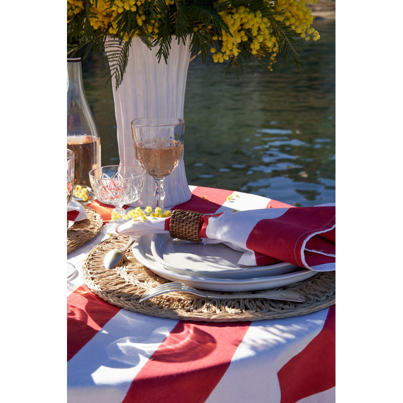 Brezhane St. Tropez Napkins - Stripes - 19" x 19", Red