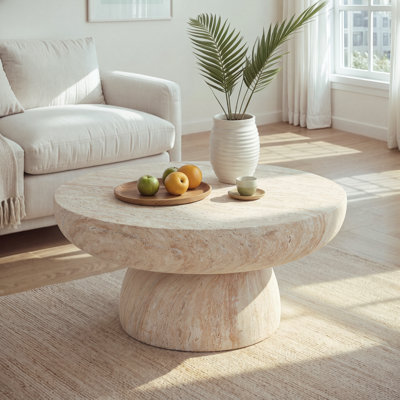 Rey Patio Round Magnesium Oxide Coffee Table