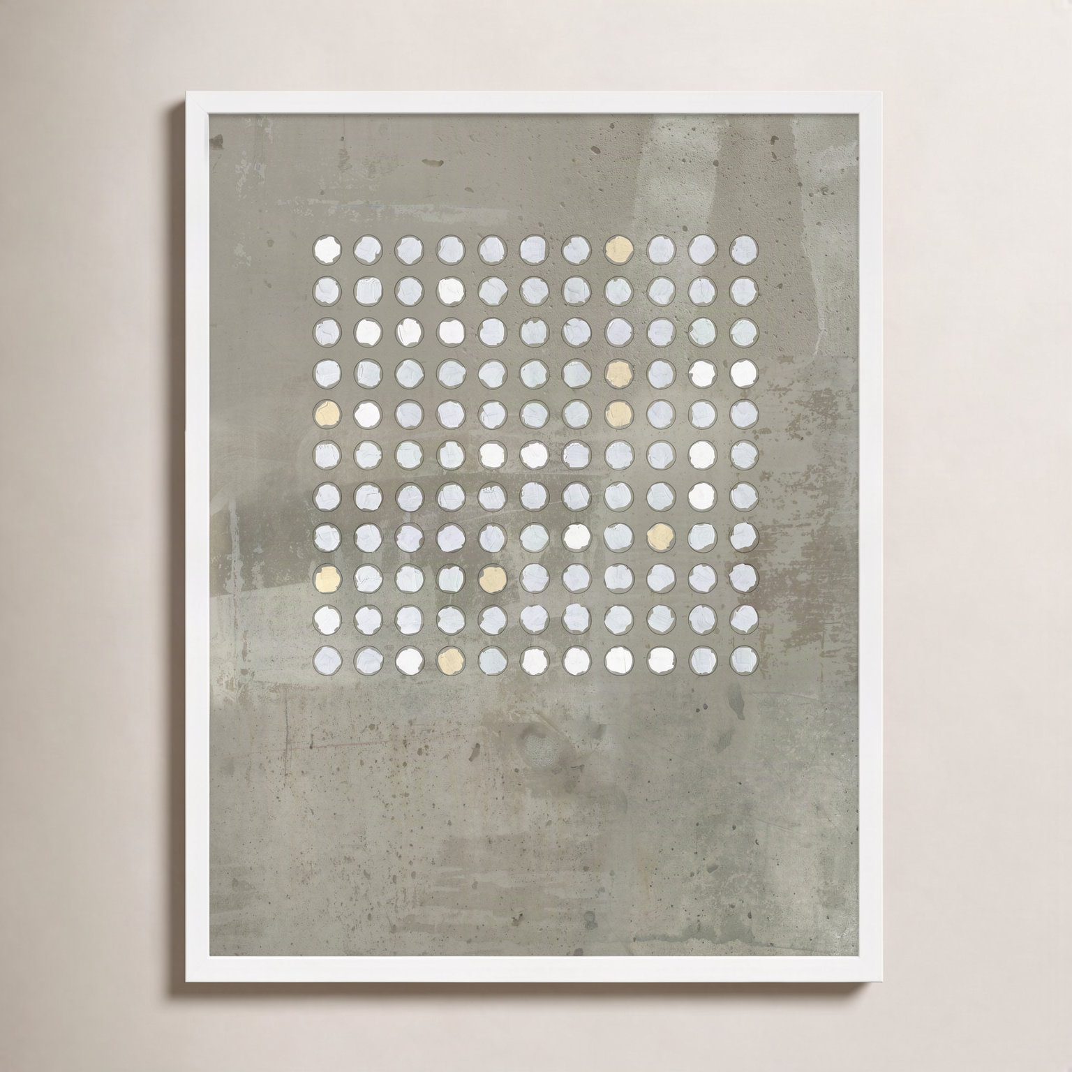 Circles in Squares "Circles in Squares 2" Print, 38" H x 30" W x 1.25" D, White