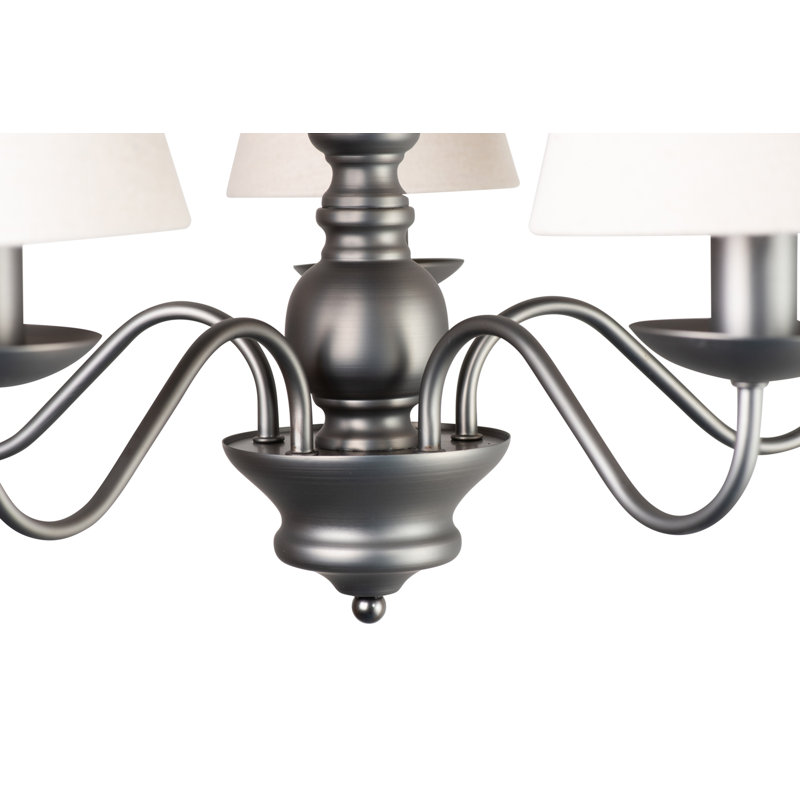 Avon 5-Light Shaded Chandelier, Pewter Grey