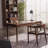 Nut-brown Rectangular Solid Wood Writing desk with drawers desk