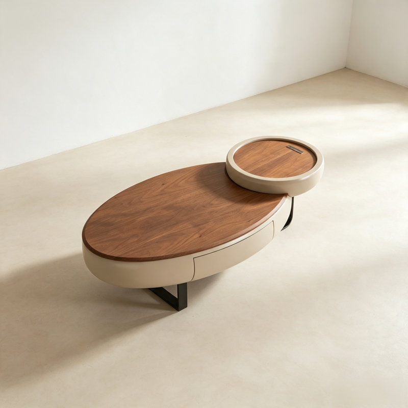 Table basse 51.19, H 15,35 po x l 51,18 po x P 24,41 po, Brun / Argenté