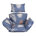 Feuille bleue et beige