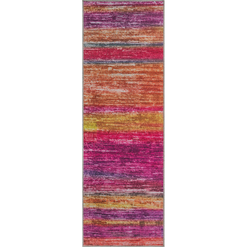 Ikhasa Chenille Abstract Indoor Rug, Runner 2' x 6'