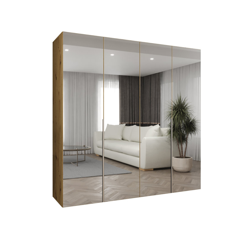 Manufactured Wood Wardrobe, artisan oak + handles: cashmere