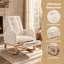 Chaise berçante d'intérieur rembourrée avec repose-pieds et poche latérale-436535787