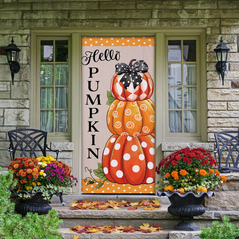 Patterned Pumpkins Door Cover