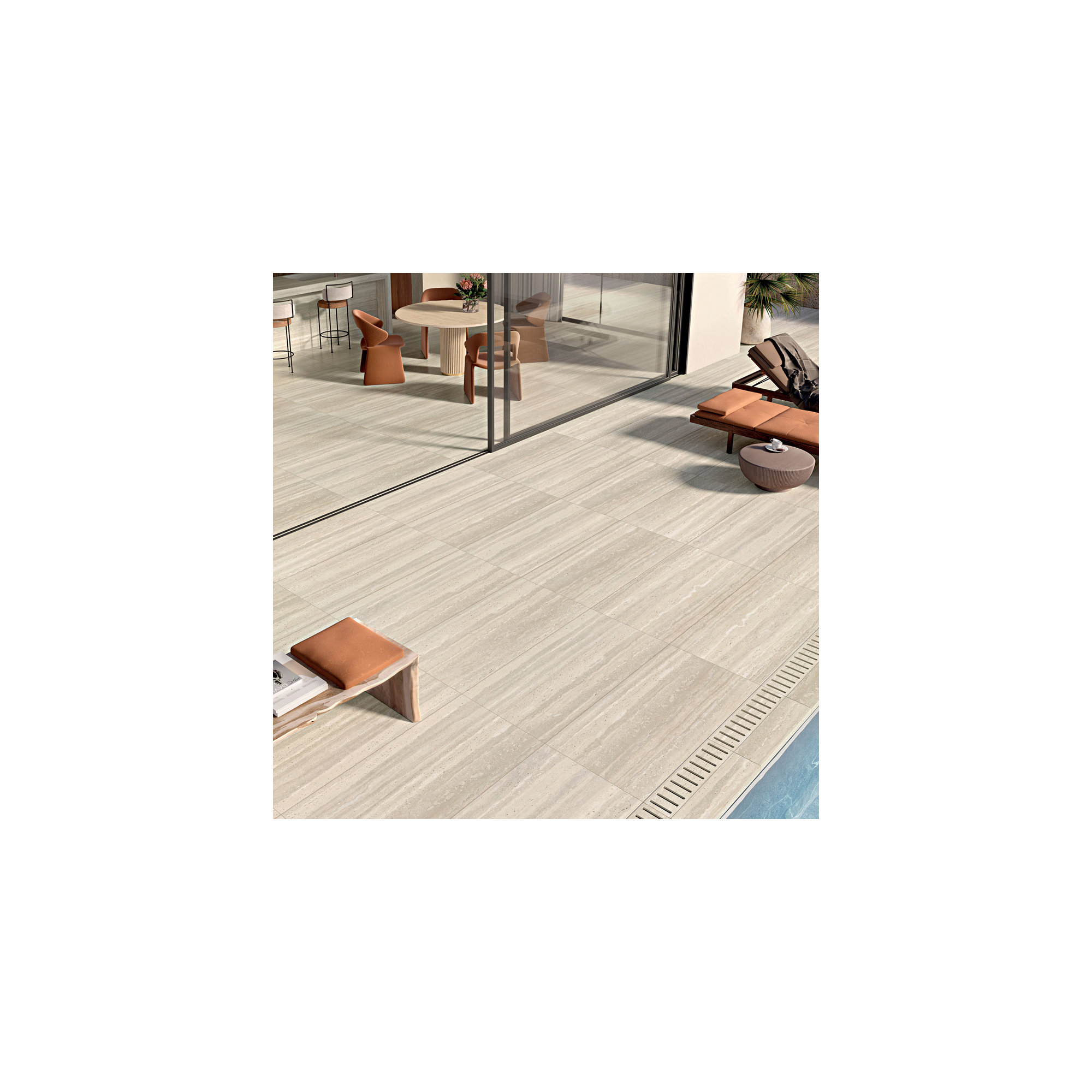 Travertino 24" x 48" Matte, Crema