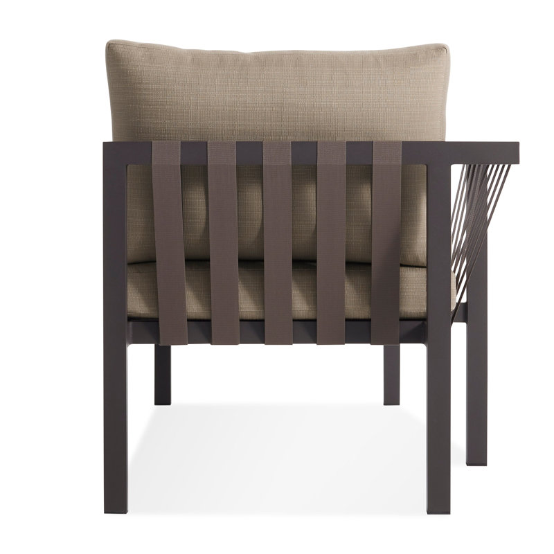 Jibe Left Arm Chaise, Sunbrella Taupe, Carbon