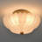 3-light Modern Gold Metal with Scalloped Milk Glass Semi Flush Mount Ceiling Light for Living Room
