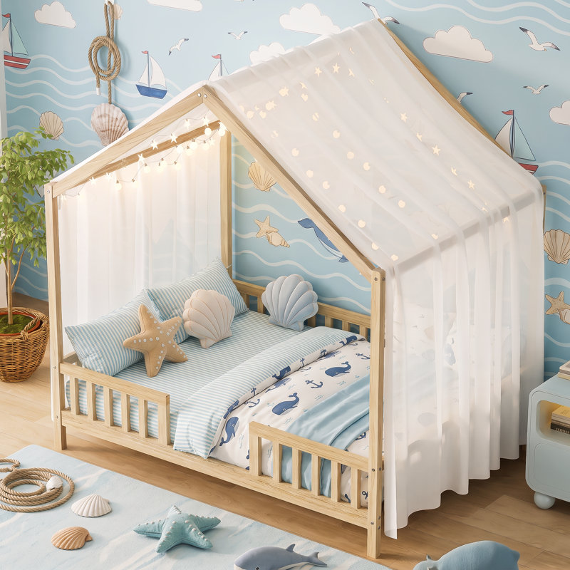 Lit simple pour enfant Montessori, Lit double, Naturel