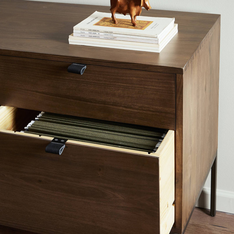 Trey 4 - Drawer Solid Wood File Cabinet, Brown
