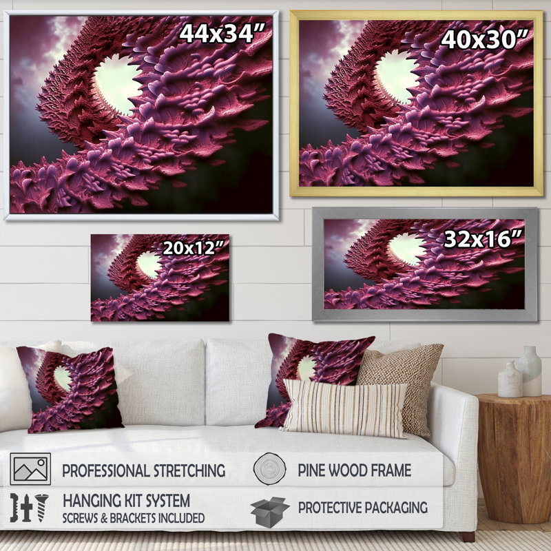 Impression sur toile Quantum Fractal Infinity Futuristic 3D I, Toile tendue, H 34 po x l 44 po x P 1,5 po