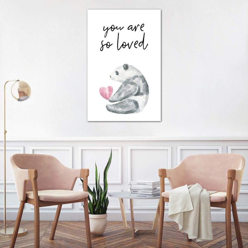 You Are So Loved Panda Watercolour - Wrapped Canvas Print, 101.6 cm H x 66.04 cm W x 3.175 cm D