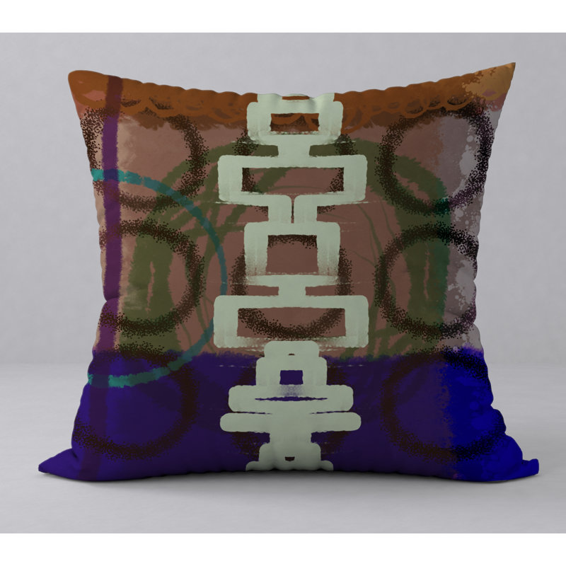 Abstract Reversible Throw Pillow, 24" H x 24" W