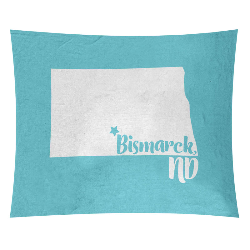 Tapisserie Bismarck North Dakota, H 27,5 po x l 37,5 po, Bleu sarcelle