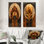 Mosaïque noyer Essential Forms I - impression murale contemporaine en métal 2 pièces