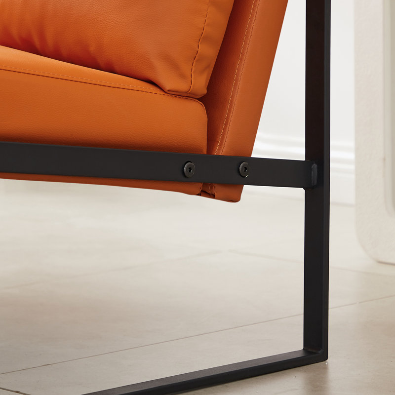 Fauteuil de 47,2 po de largeur, Similicuir orange
