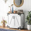 Buffet moderne avec tablette réglable et porte de grange, armoire de rangement pour le rangement, porte de cuisine blanche et brune vieillie, l 31,1 po x P 15,4 po