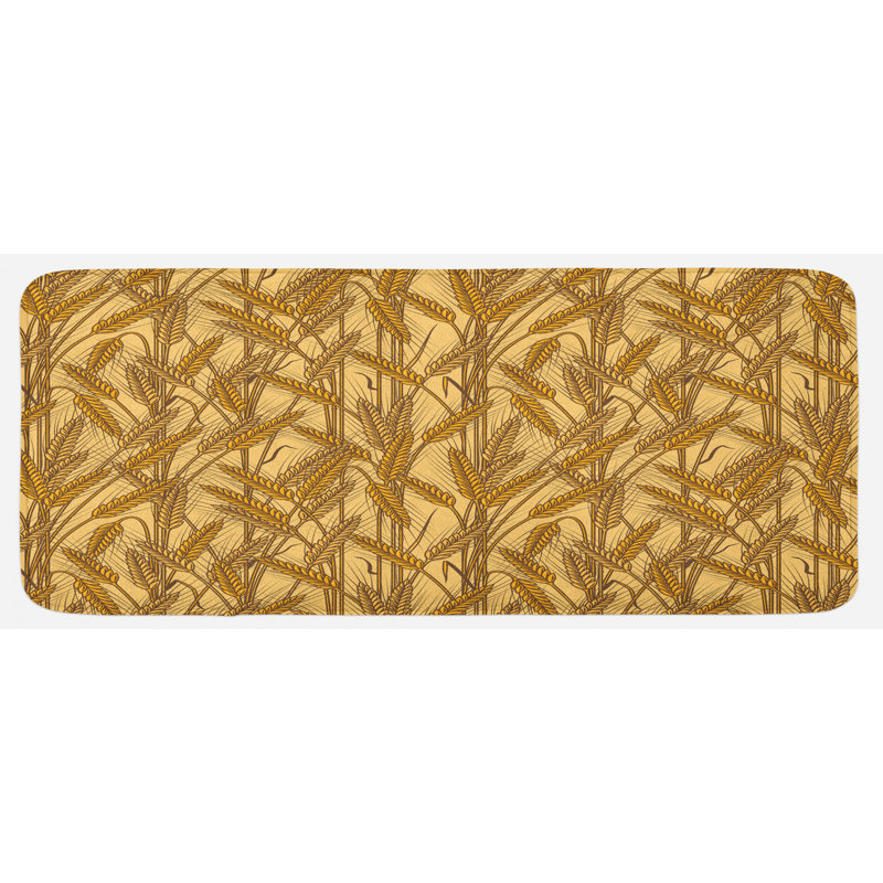 Tapis de cuisine jaune céréalier