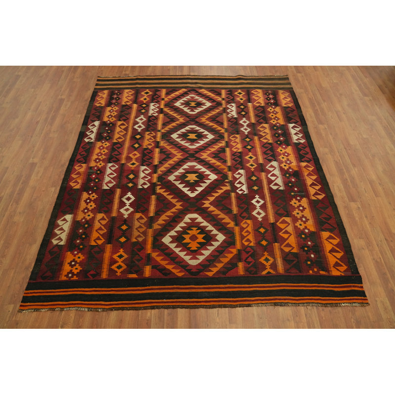 Tapis géométrique kilim 7 x 9