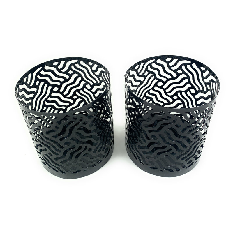 3.9'' H Metal Tabletop Tealight Holder, Black