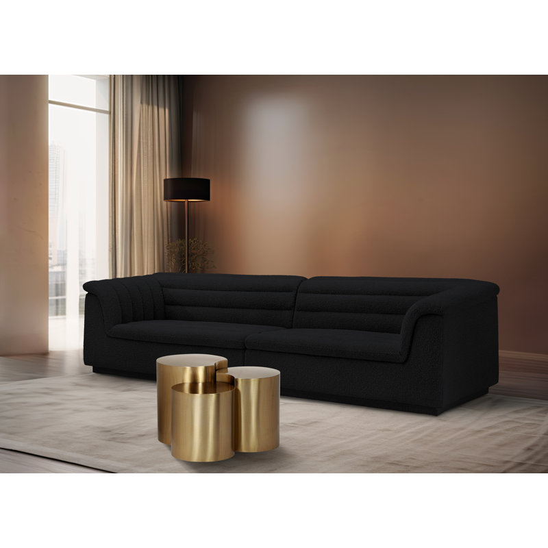 Ismah Iron Top End Table Set, Gold