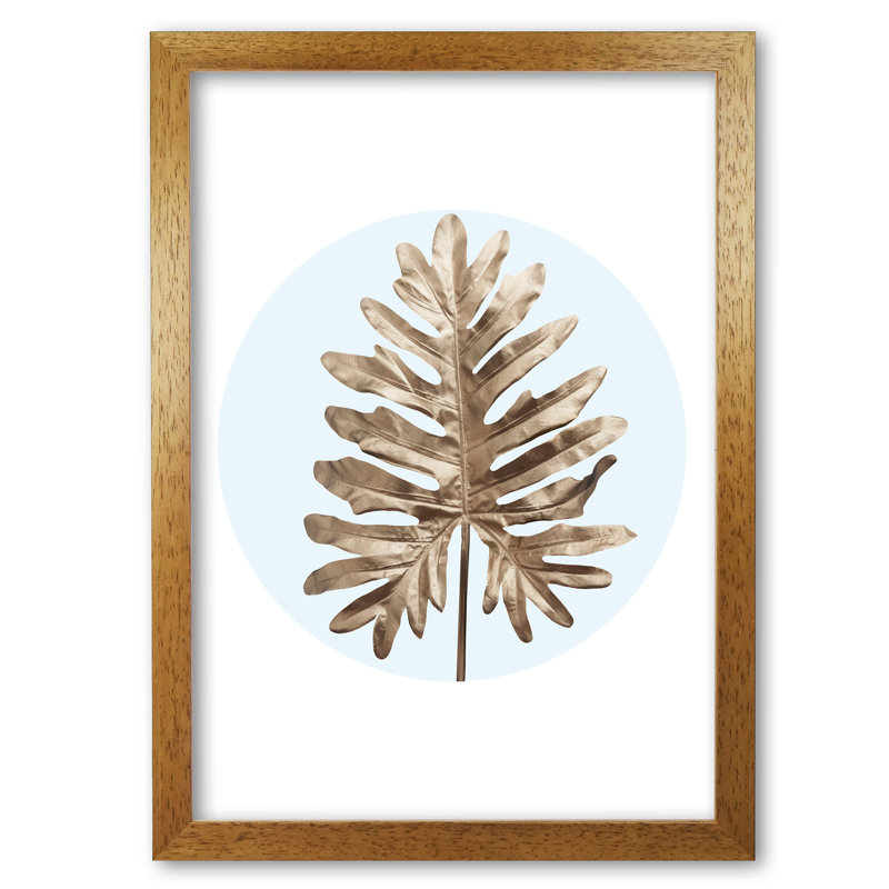 Abstract Leaf - Print, 85 cm H x 60 cm W x 5 cm D, Honey Oak Frame