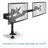 Swivel Arm Height Adjustable Universal 2 Screen Desk Mount