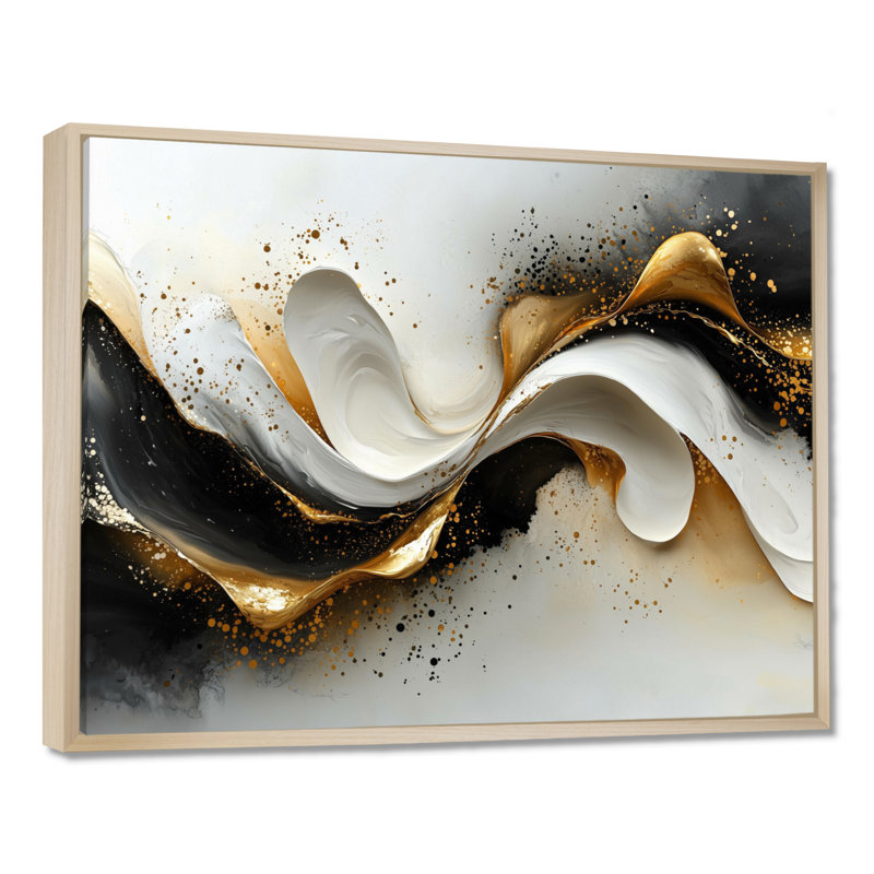 Goldern, H 30 po x l 40 po, Impression encadrée flottante sans passe-partout, Crème, crème