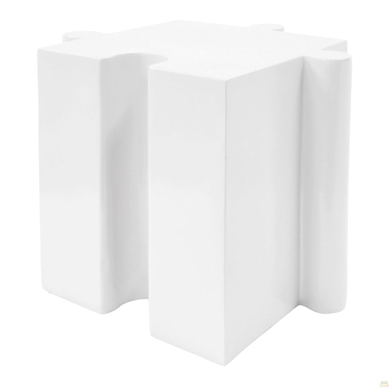 Art Side Table, Modular Convex Edge MGO Table, White